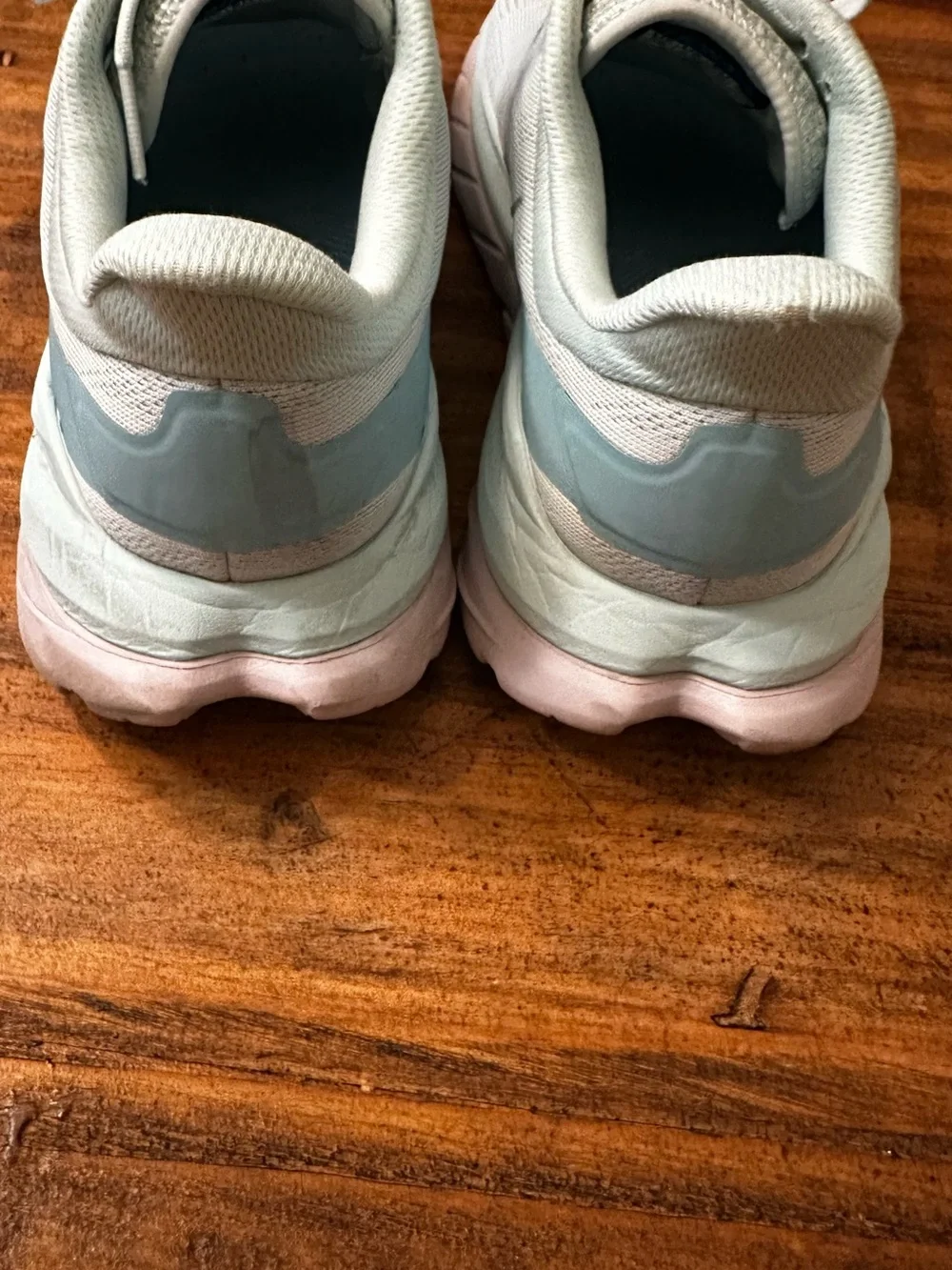 Hoka One One Women's Mint and Light Pink Cushioned Running Sneakers
